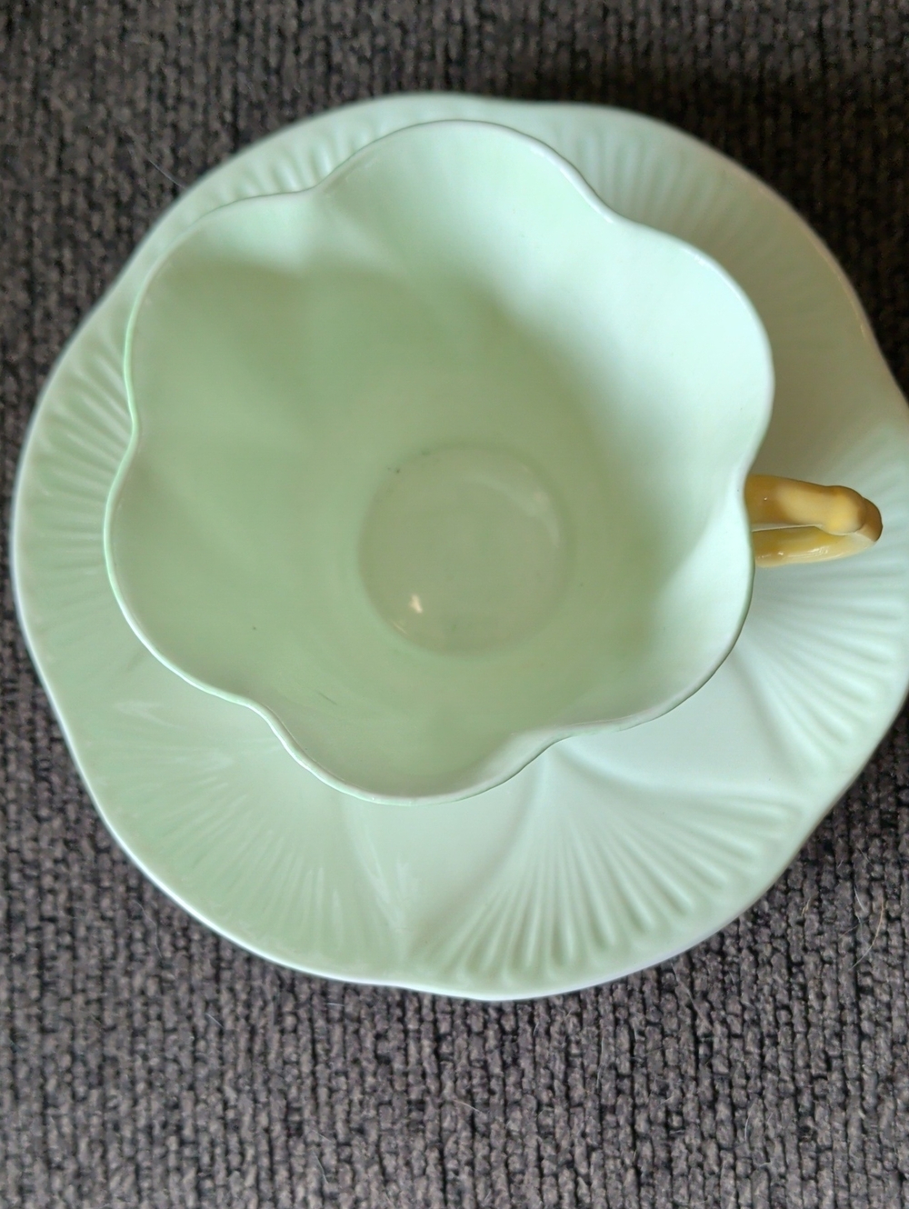 Vintage-Inspired Mint Green Shelly #53 / 12,567 Teacup and Saucer Set.